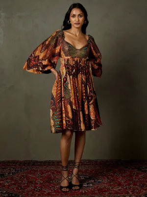 Black embroidered petunia dress