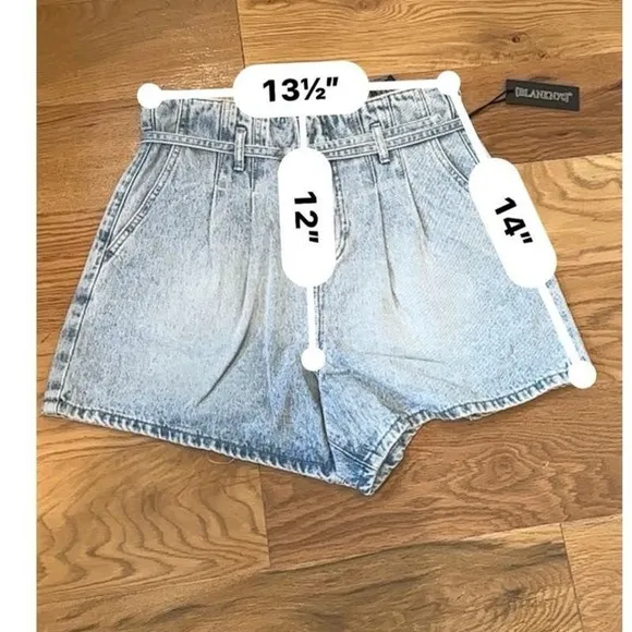 BLANKNYC Acid Stone Wash High Waisted Belted Jean Denim Shorts Womens 28 M