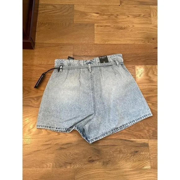 BLANKNYC Acid Stone Wash High Waisted Belted Jean Denim Shorts Womens 28 M