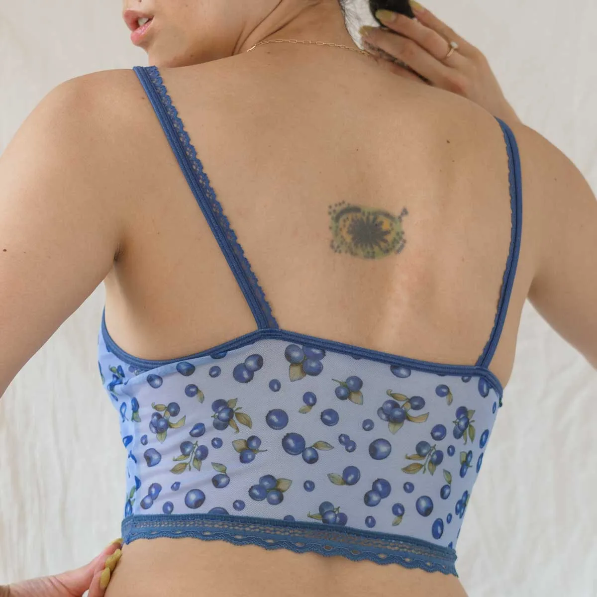 Blueberry Thrill Printed Crop Cami