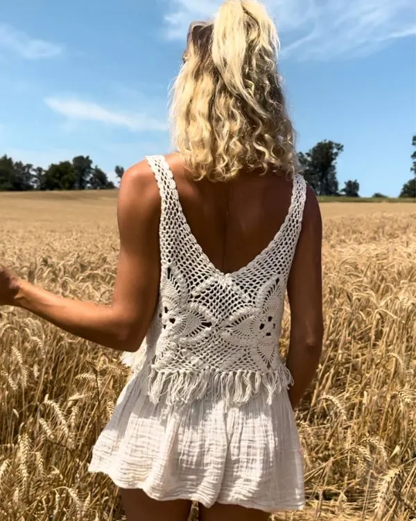 Blumen Häkel Top Giselle