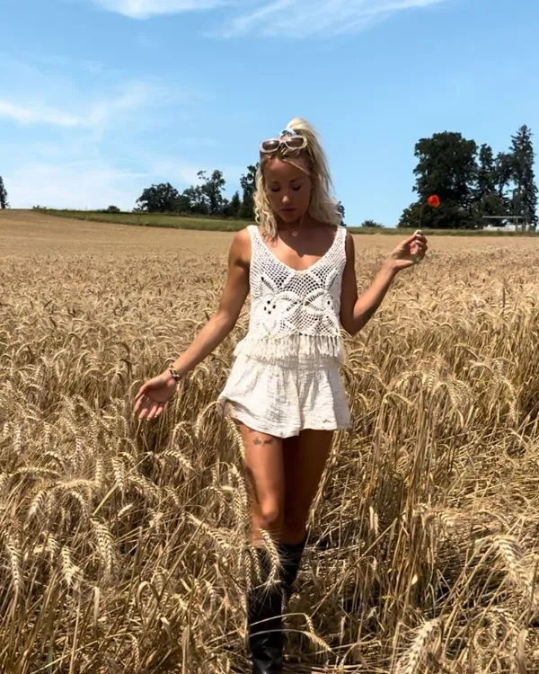 Blumen Häkel Top Giselle