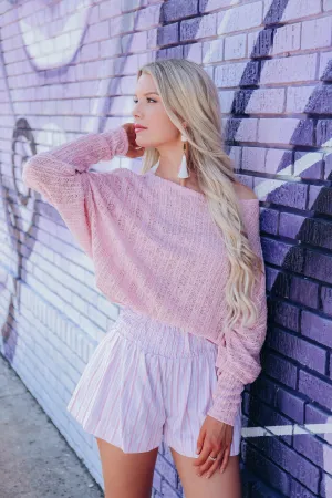 Blush Crush Knit Dolman Top