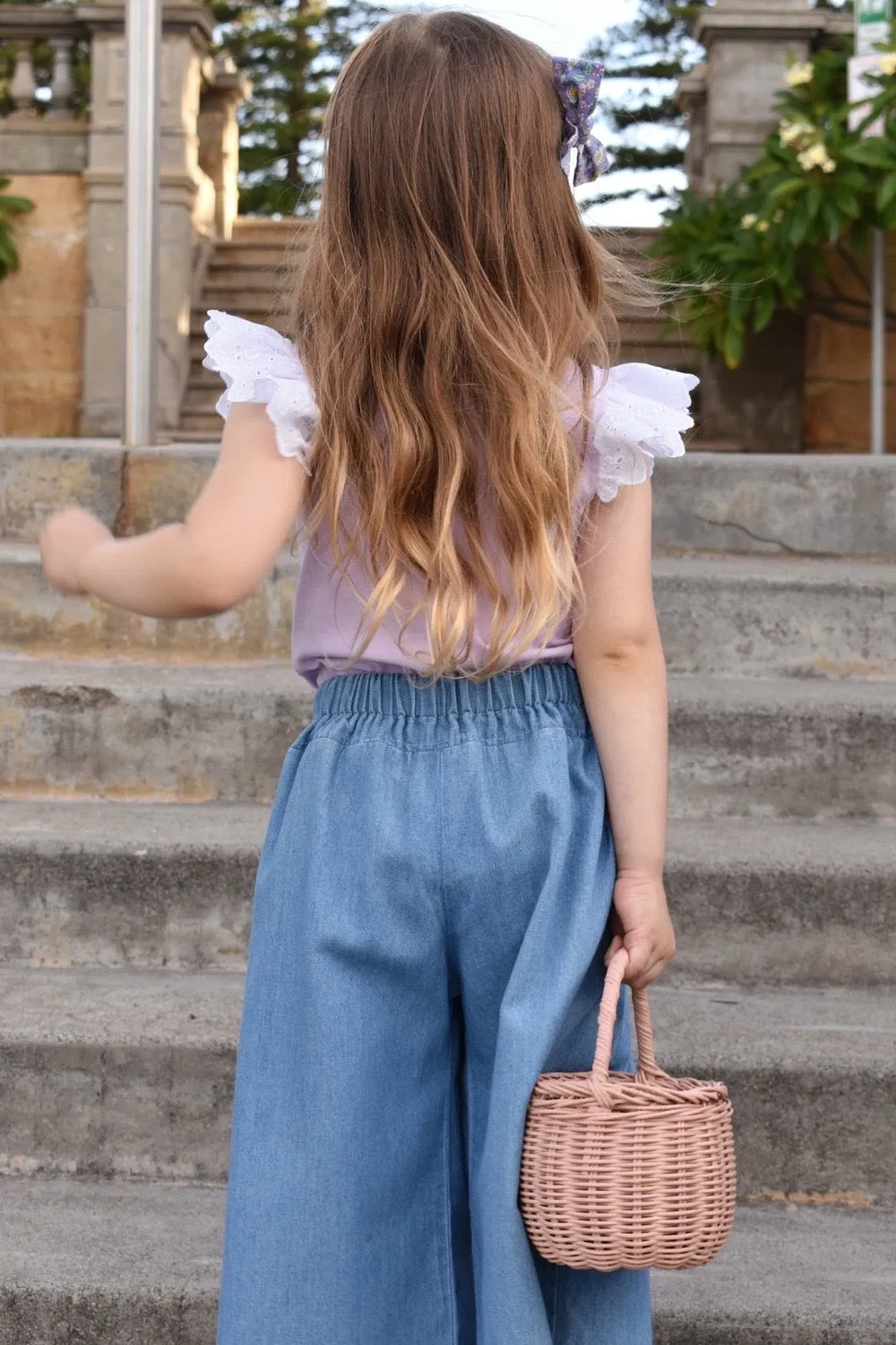Boho 3/4 Pants | Hand-Bleached Denim