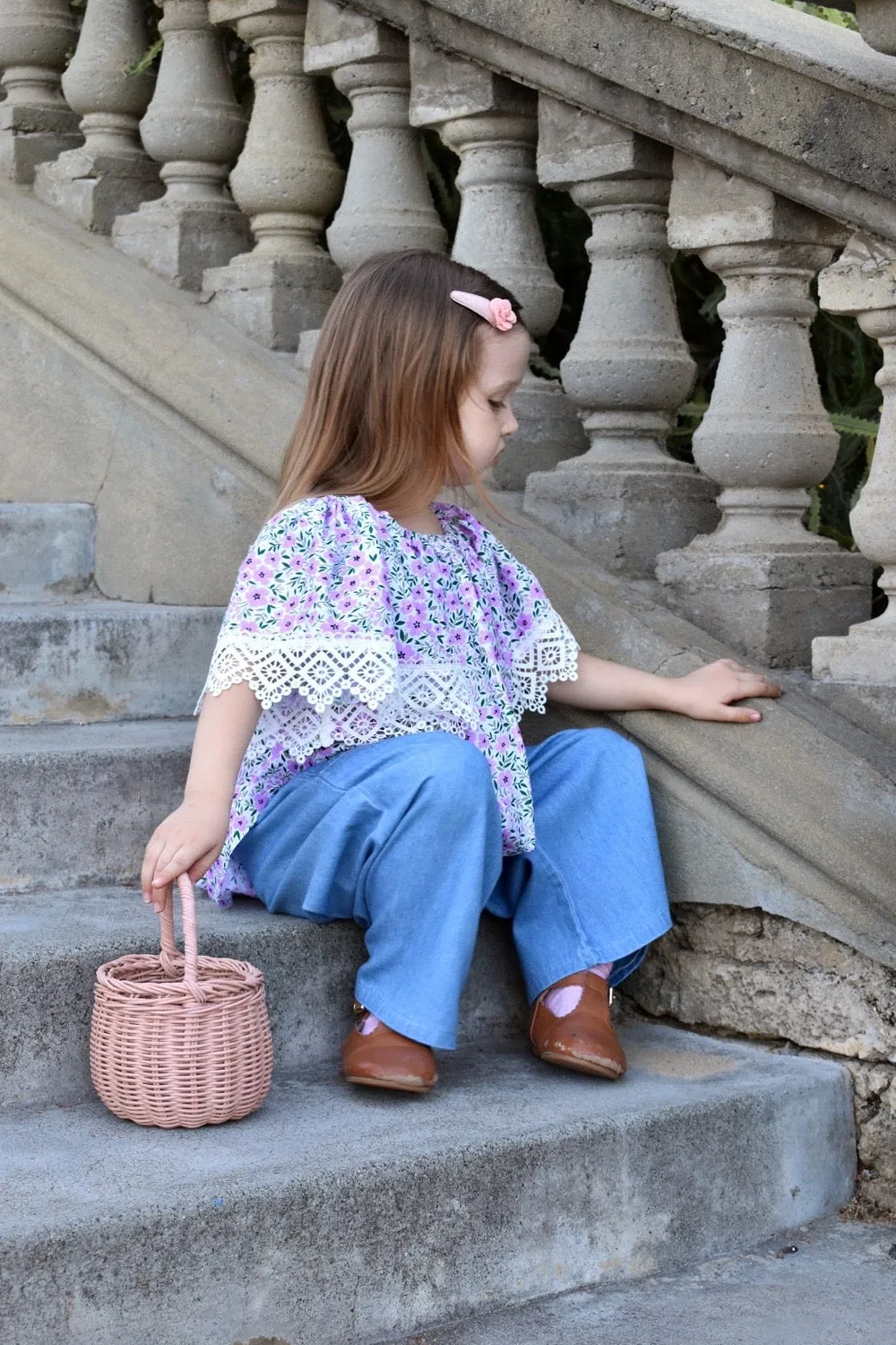 Boho 3/4 Pants | Hand-Bleached Denim
