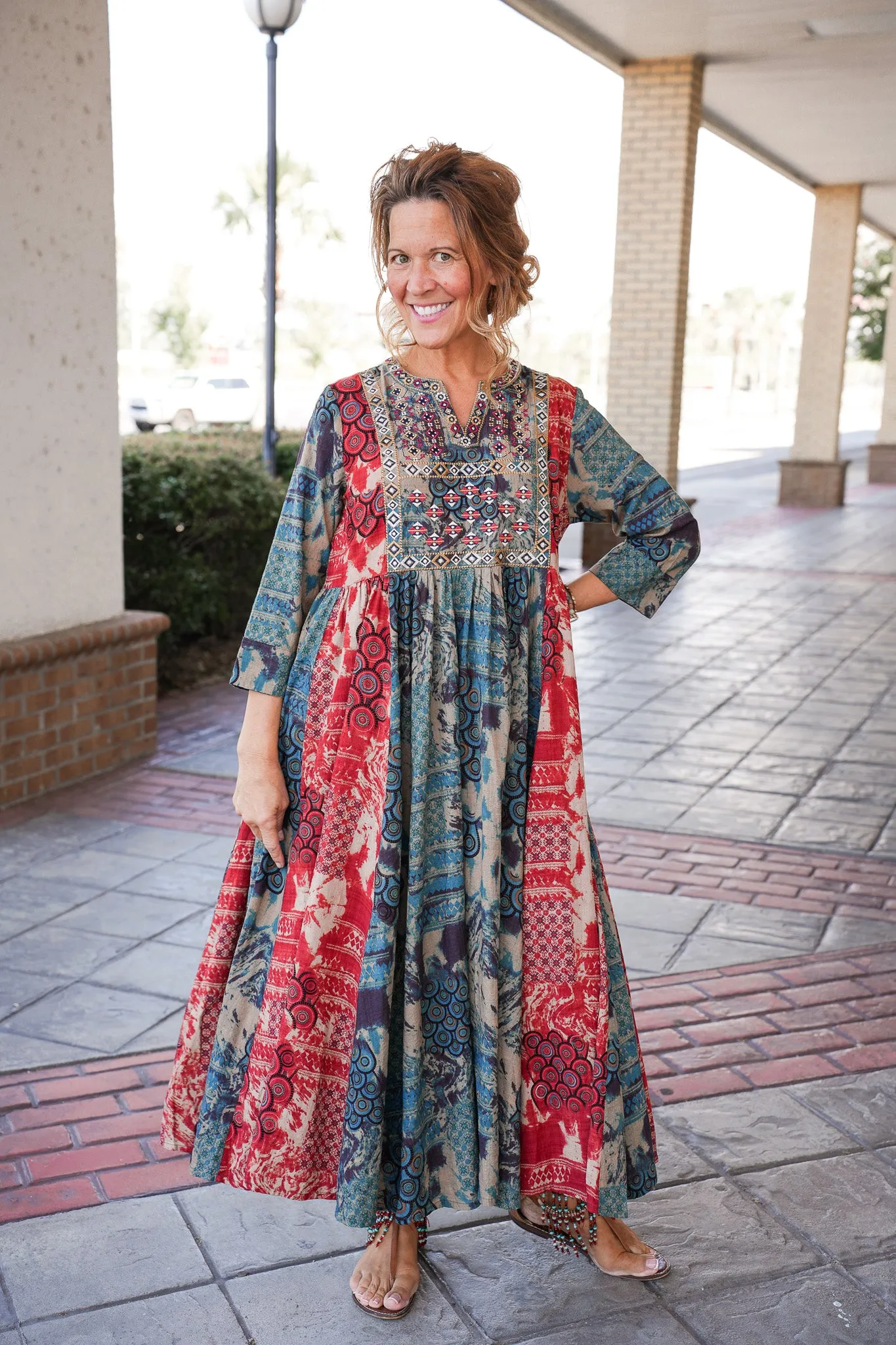 Boho Embroidered Dress
