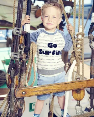 Boys Cornelis Shorts Herringbone Blue