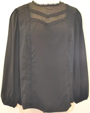 BUBBLE LS CROCHET DETAIL TOP