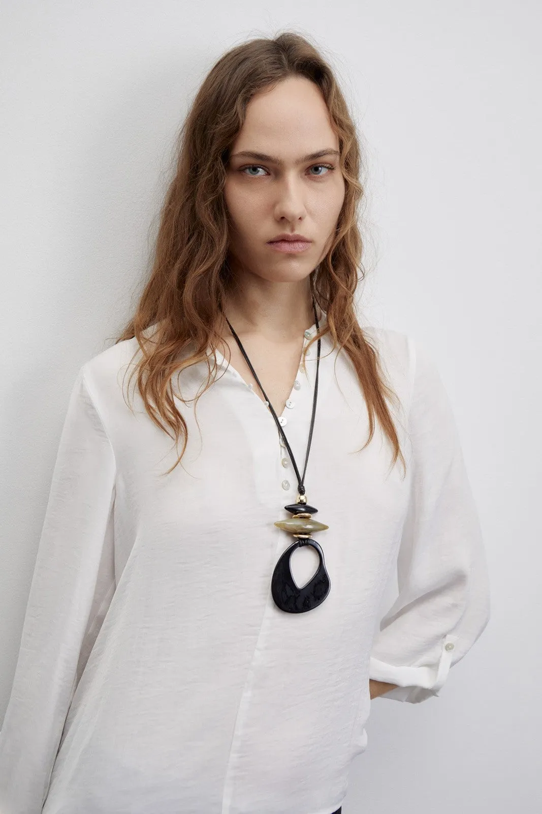 Buttons loose-fit blouse - White