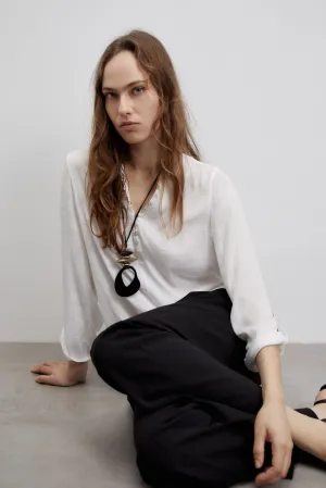Buttons loose-fit blouse - White