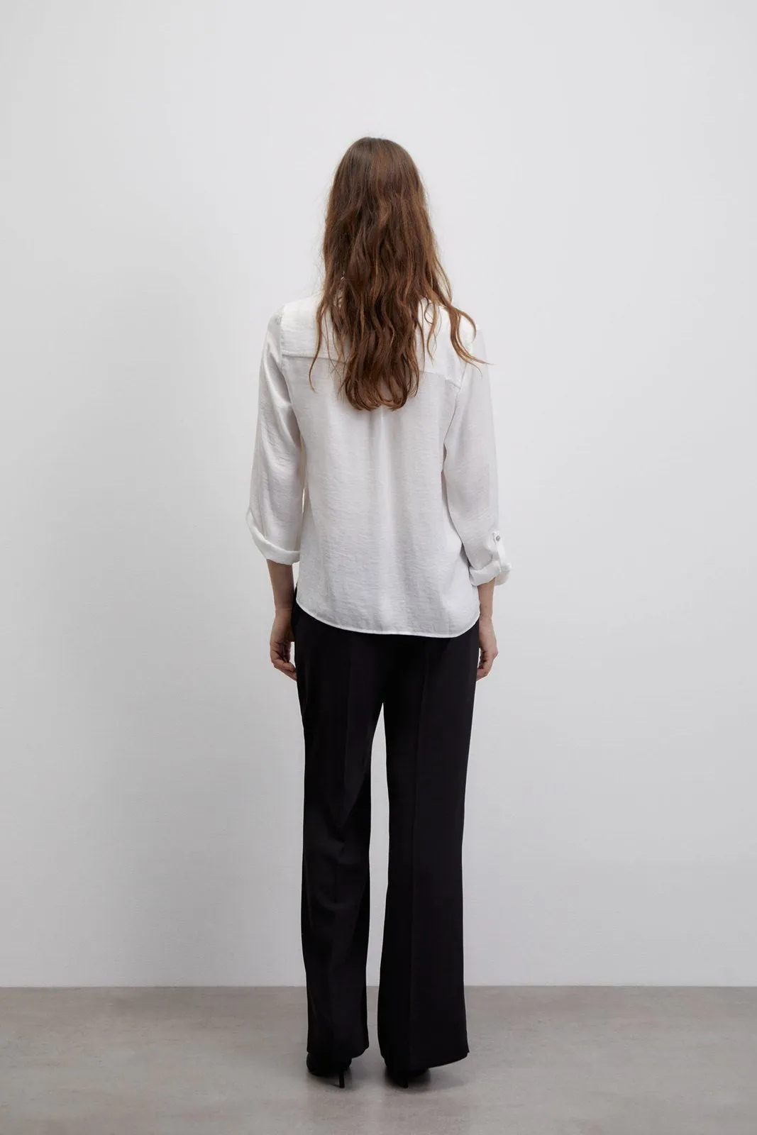 Buttons loose-fit blouse - White