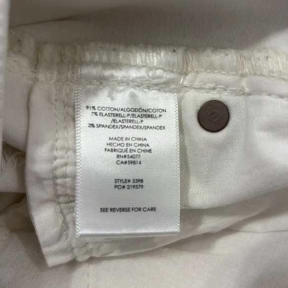 Cabi white Tomboy cutoff shorts