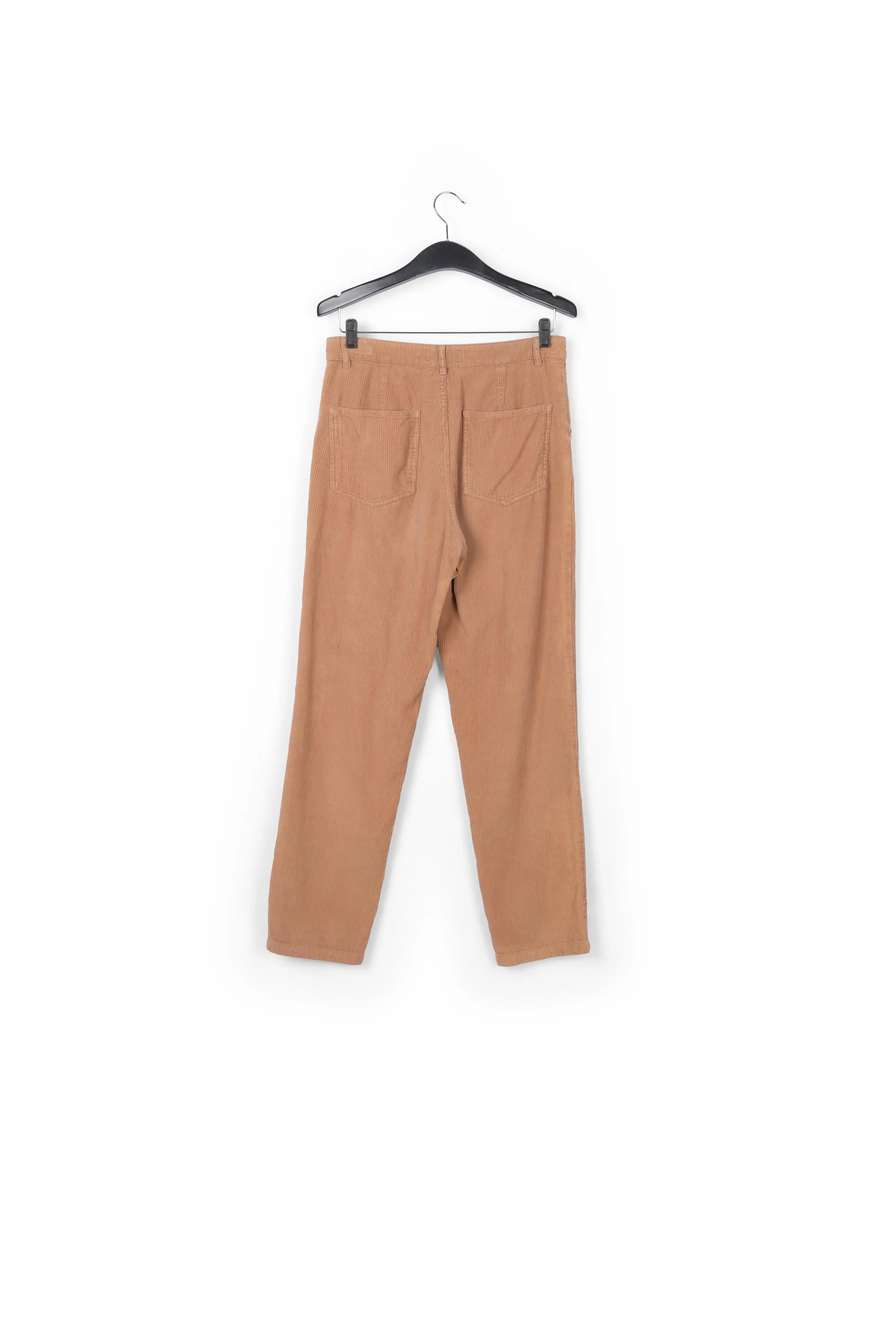 Camel cotton-corduroy pants
