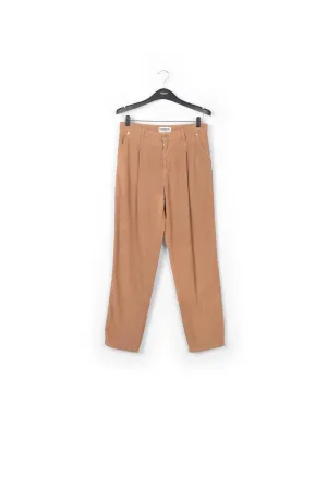 Camel cotton-corduroy pants