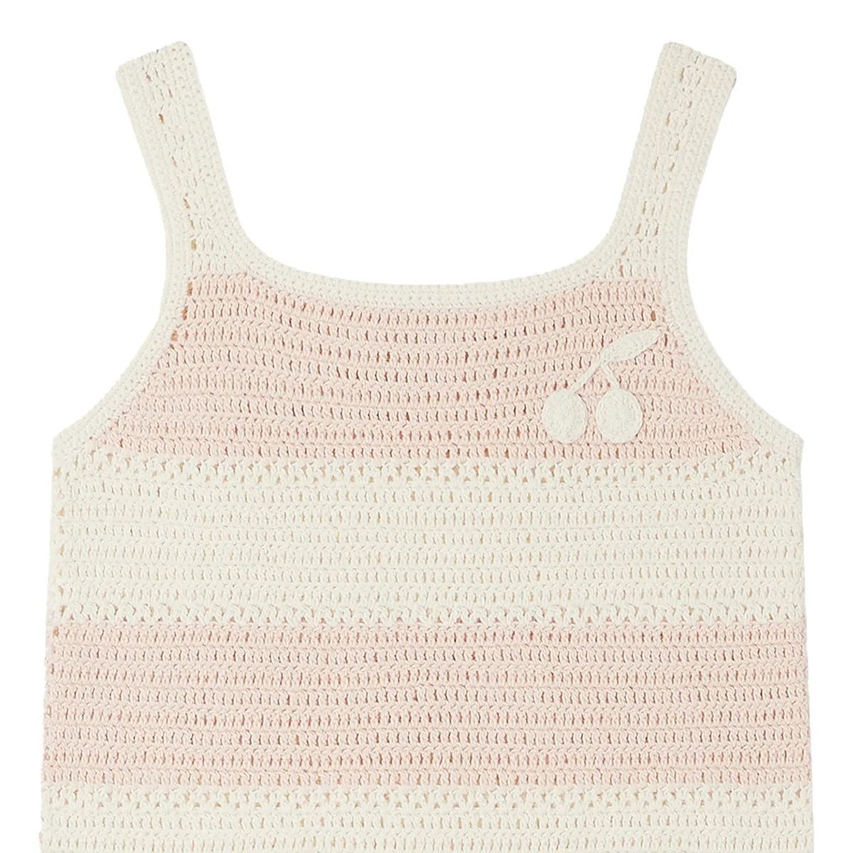 Cap Pink Striped Crochet Tank Top