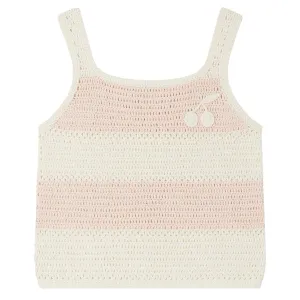 Cap Pink Striped Crochet Tank Top