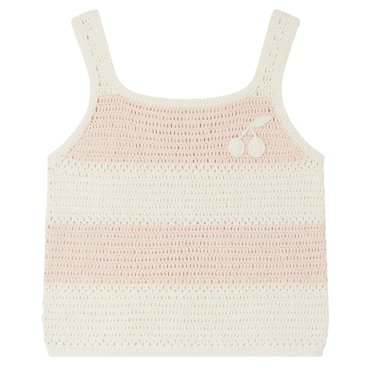 Cap Pink Striped Crochet Tank Top