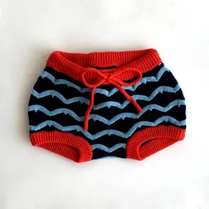 Carving Wave Knit Shorts by Mes Kids Des Fleurs