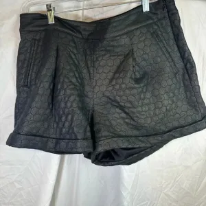 CATHERINE Malandrino Black Soft Cuffed Pattern Shorts Sz 14 NWT