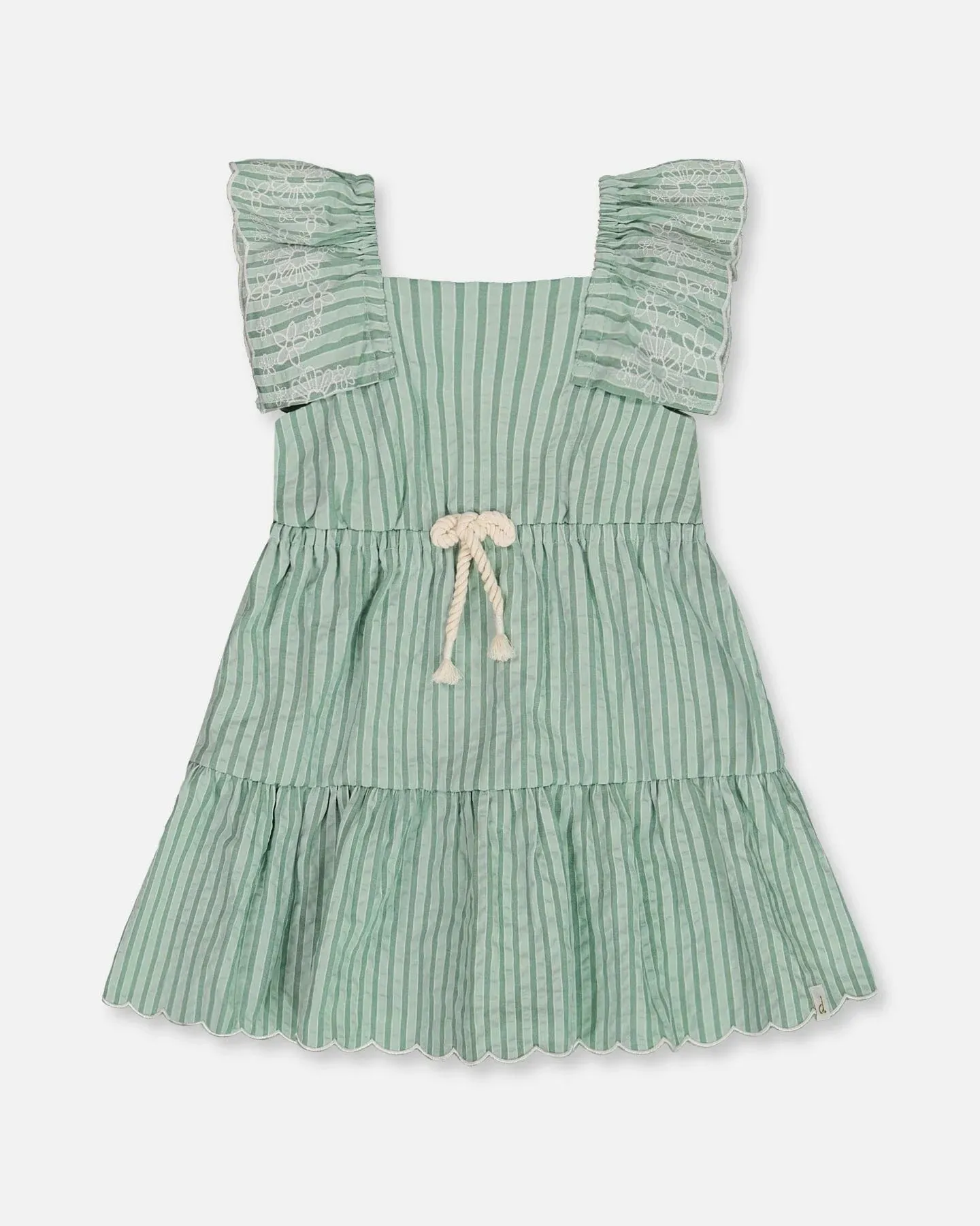 Chambray Dress With Embroidery