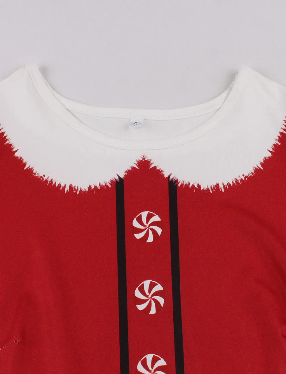 Christmas Red and White 1950S Vintage Swing Dress