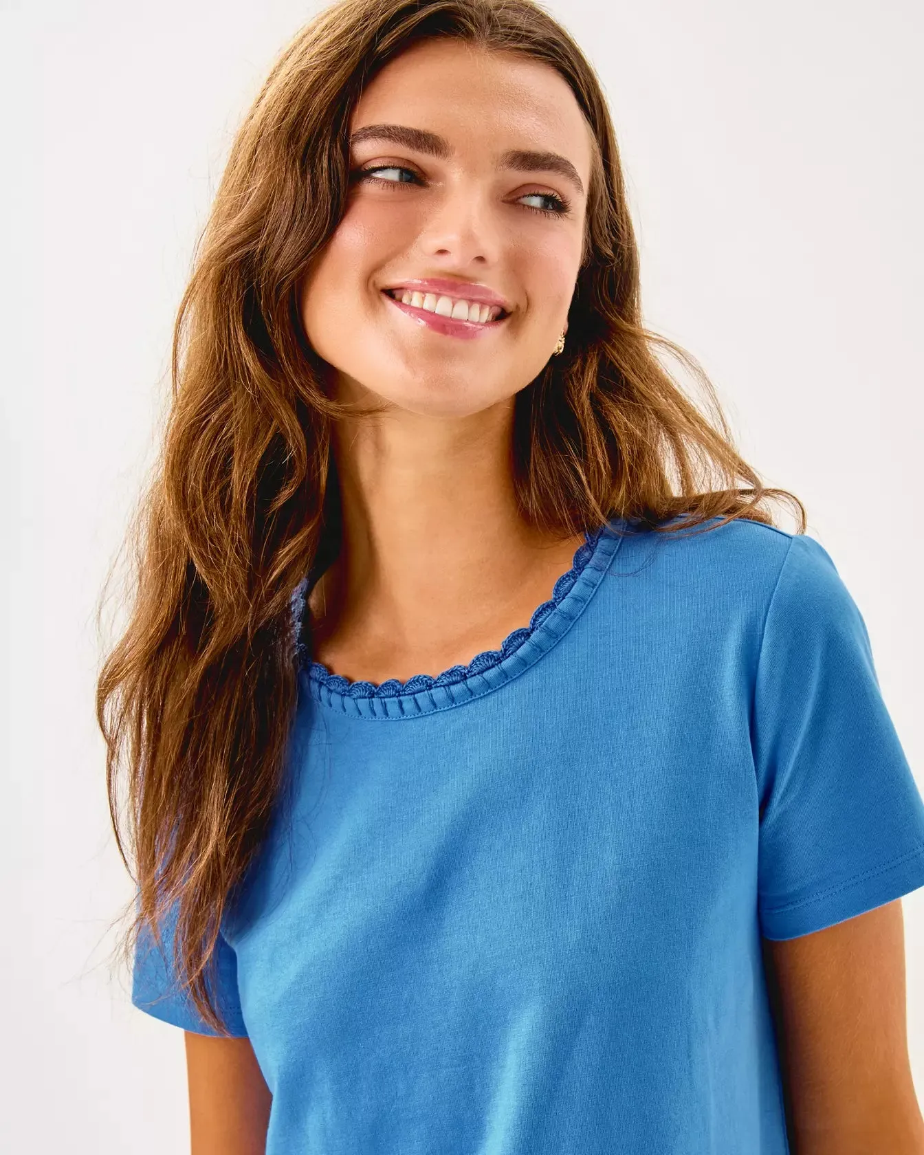 CLAIRMONT CROCHET TRIM KNIT TOP