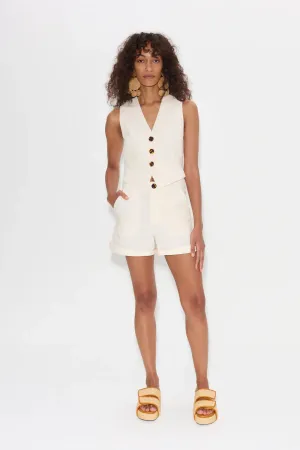 Como Linen Shorts - Gesso
