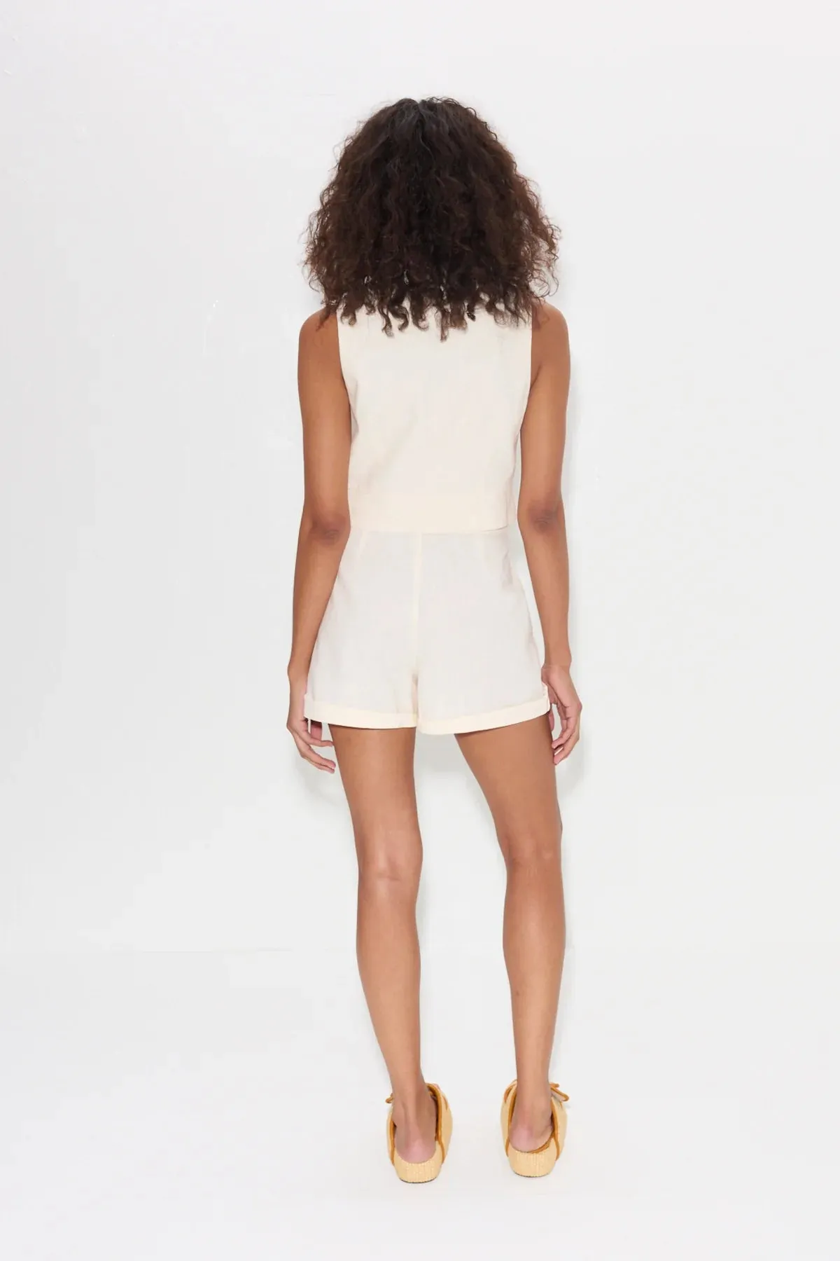 Como Linen Shorts - Gesso