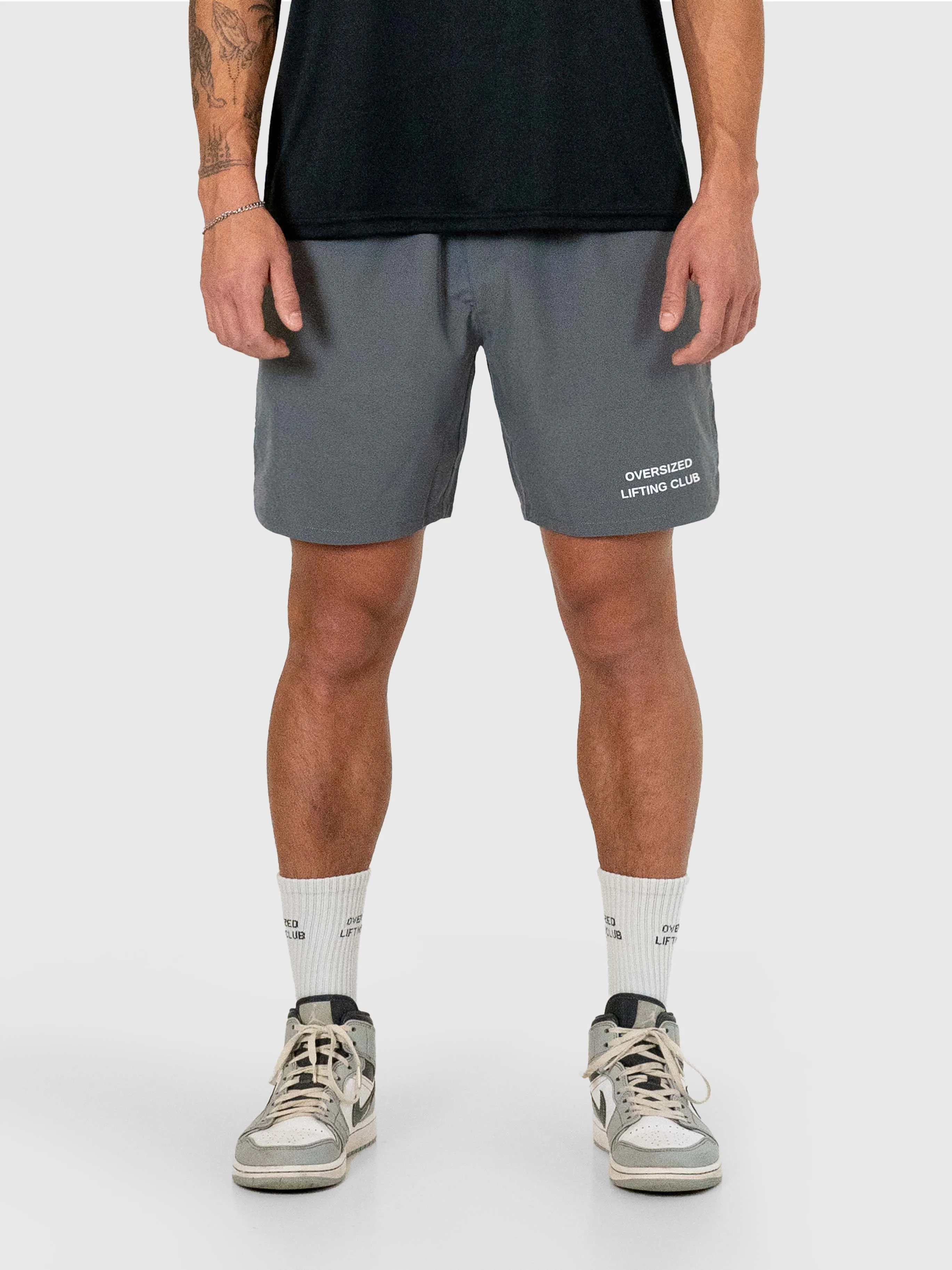 Confidence Tech Shorts - Charcoal Grey/White