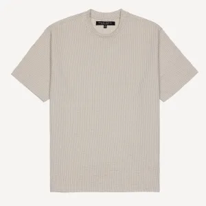 Cool Knit Seersucker Relaxed Tee - Pumice Stone / White Stripe