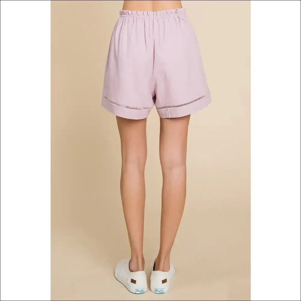 Cotton Bleu High Waist Drawstring Shorts