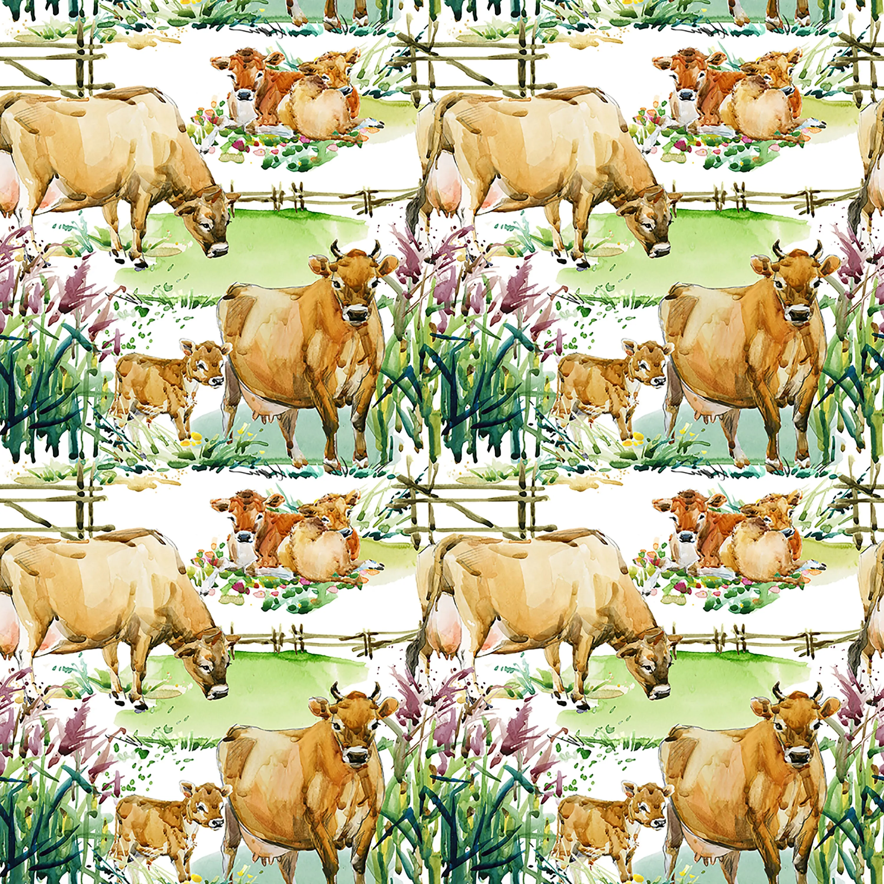 Cows in the meadow cuffed shorts
