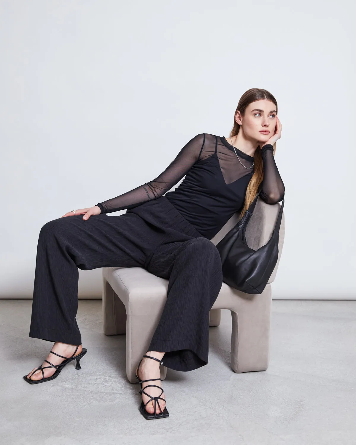 CRINKLE PANTS HAVA BLACK