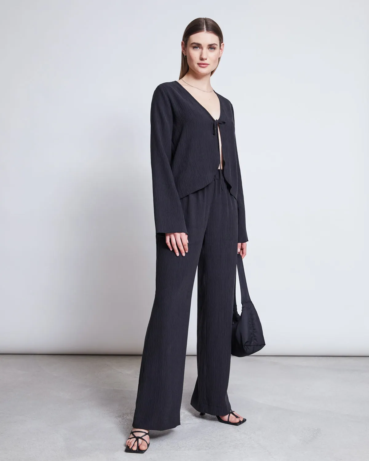 CRINKLE PANTS HAVA BLACK