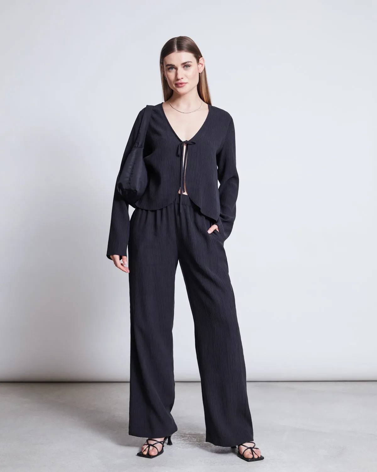 CRINKLE PANTS HAVA BLACK