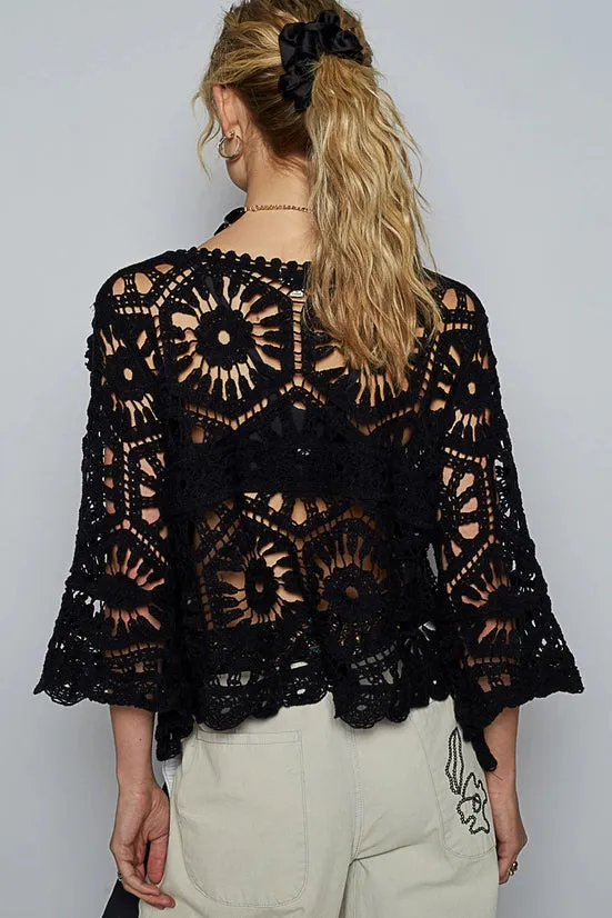 Crochet 3/4 Sleeve Top