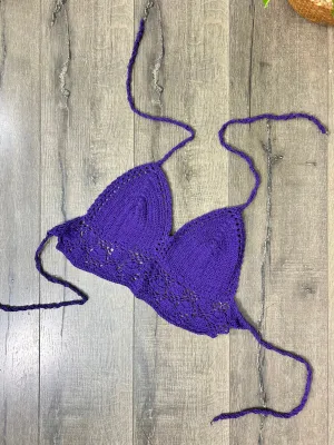 Crochet Cropped Halter Neck Top