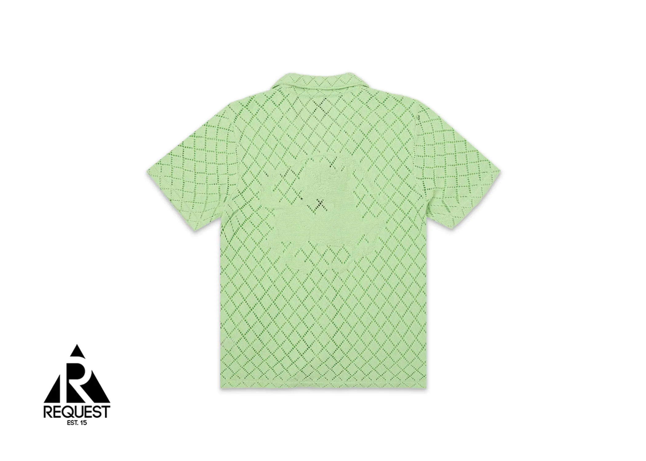 Crochet Film Festival Button Down Top "Mint Green"