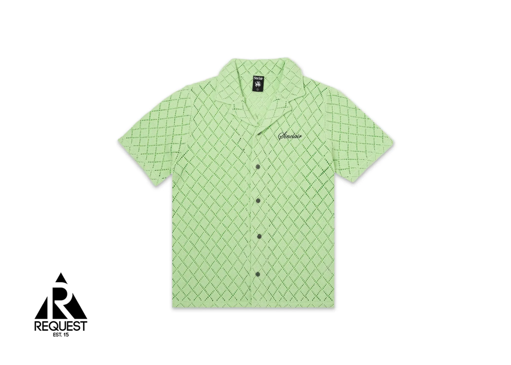 Crochet Film Festival Button Down Top "Mint Green"