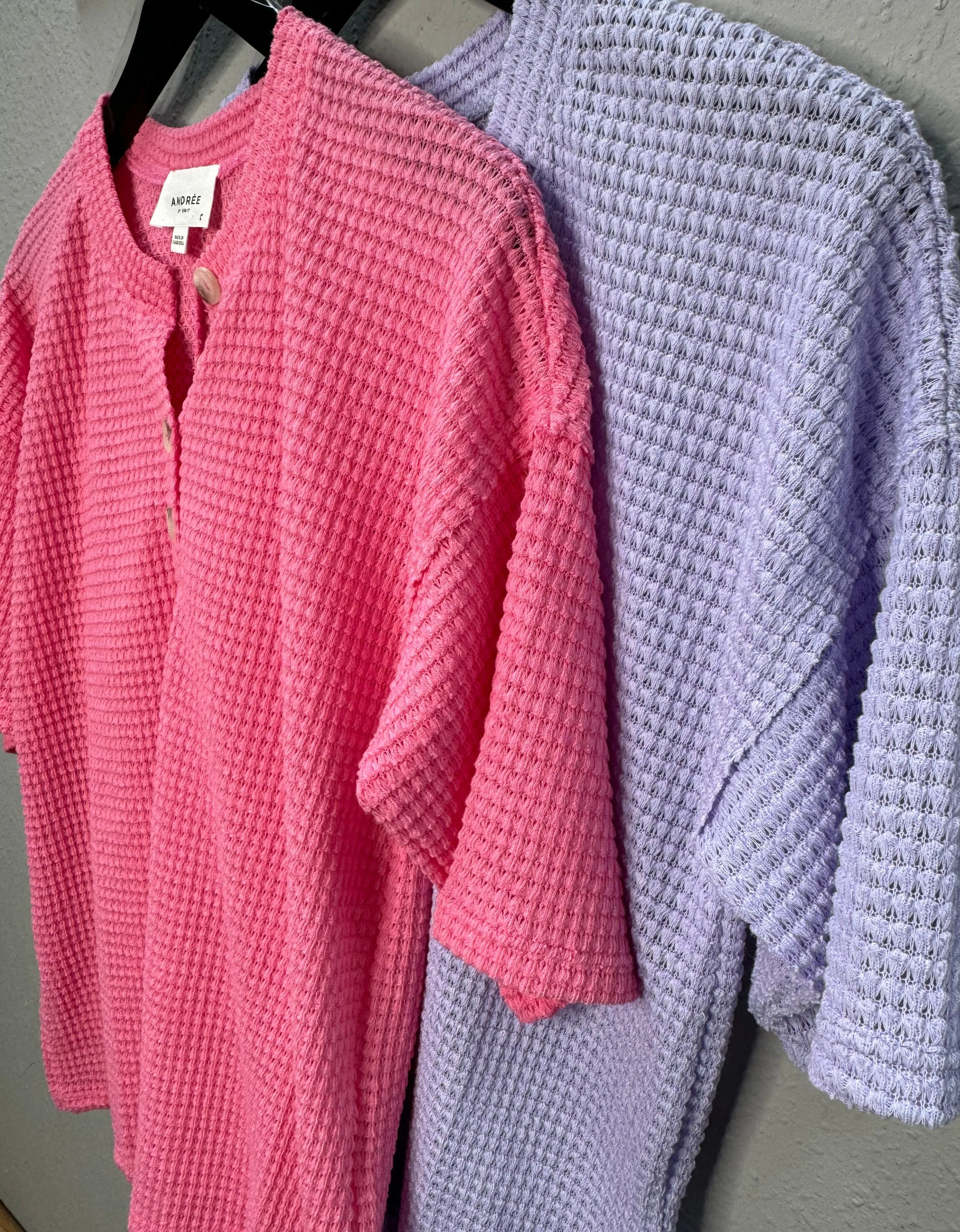 Crochet Knit Half Sleeve-Lilac