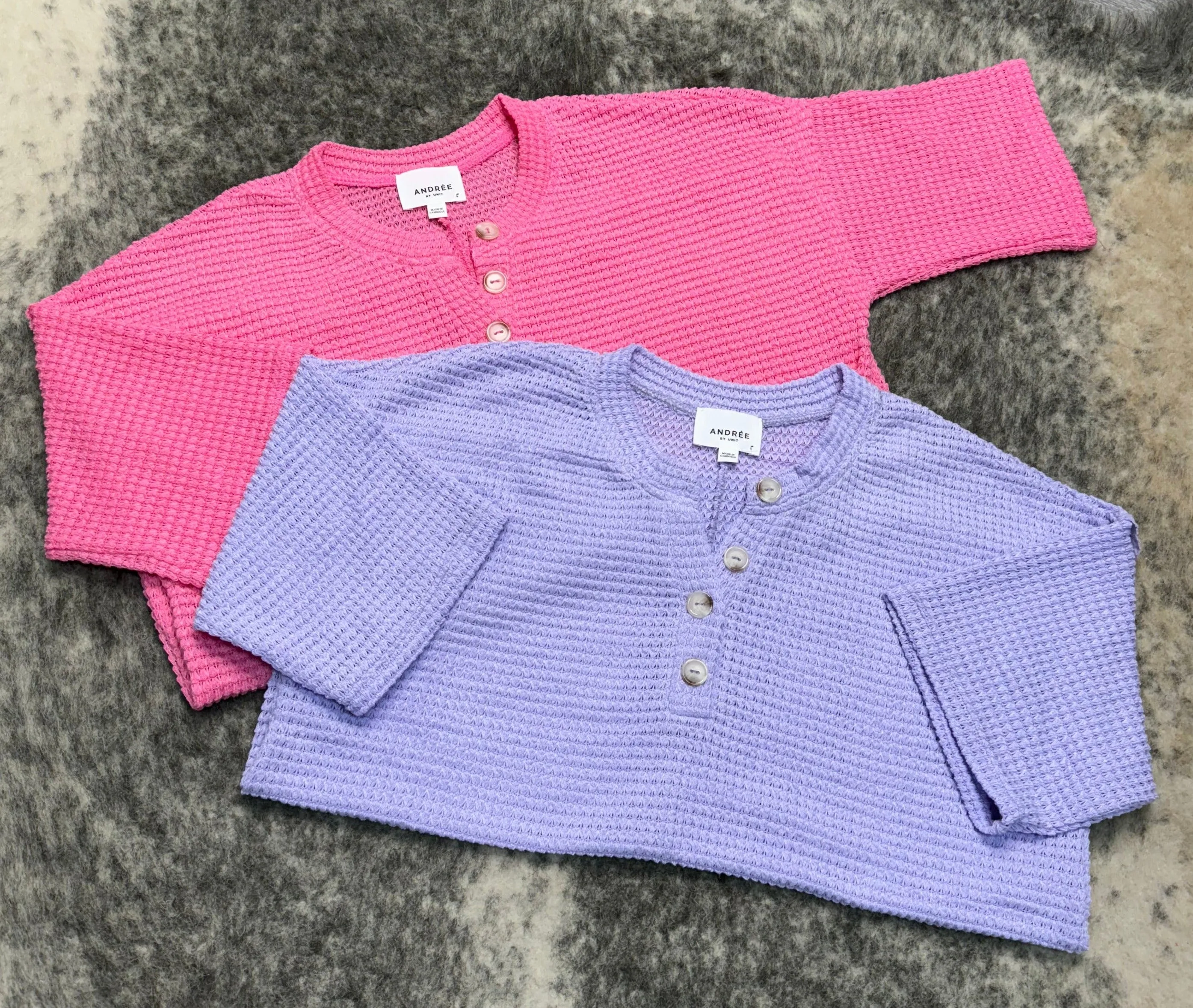Crochet Knit Half Sleeve-Lilac