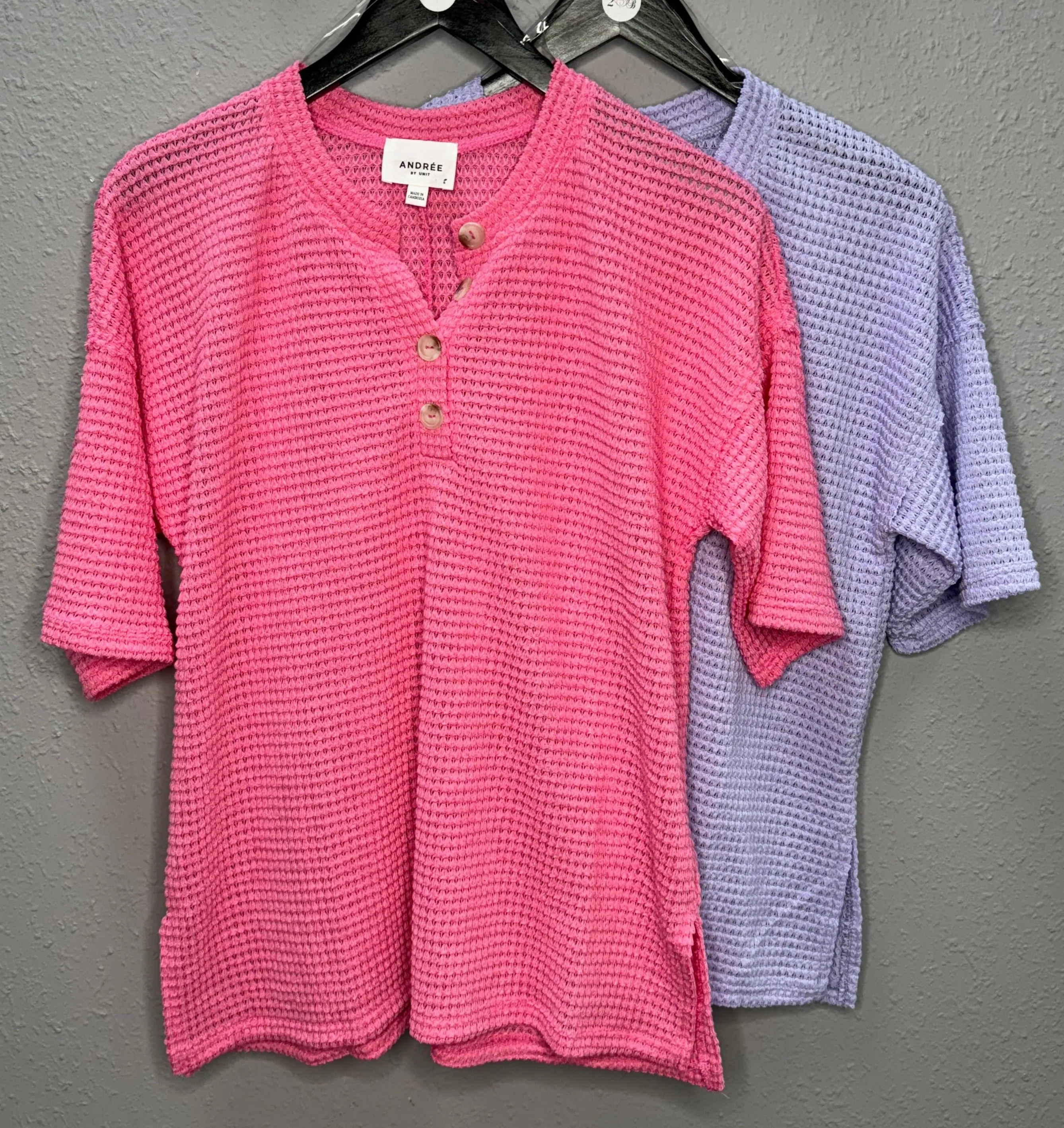 Crochet Knit Half Sleeve-Lilac