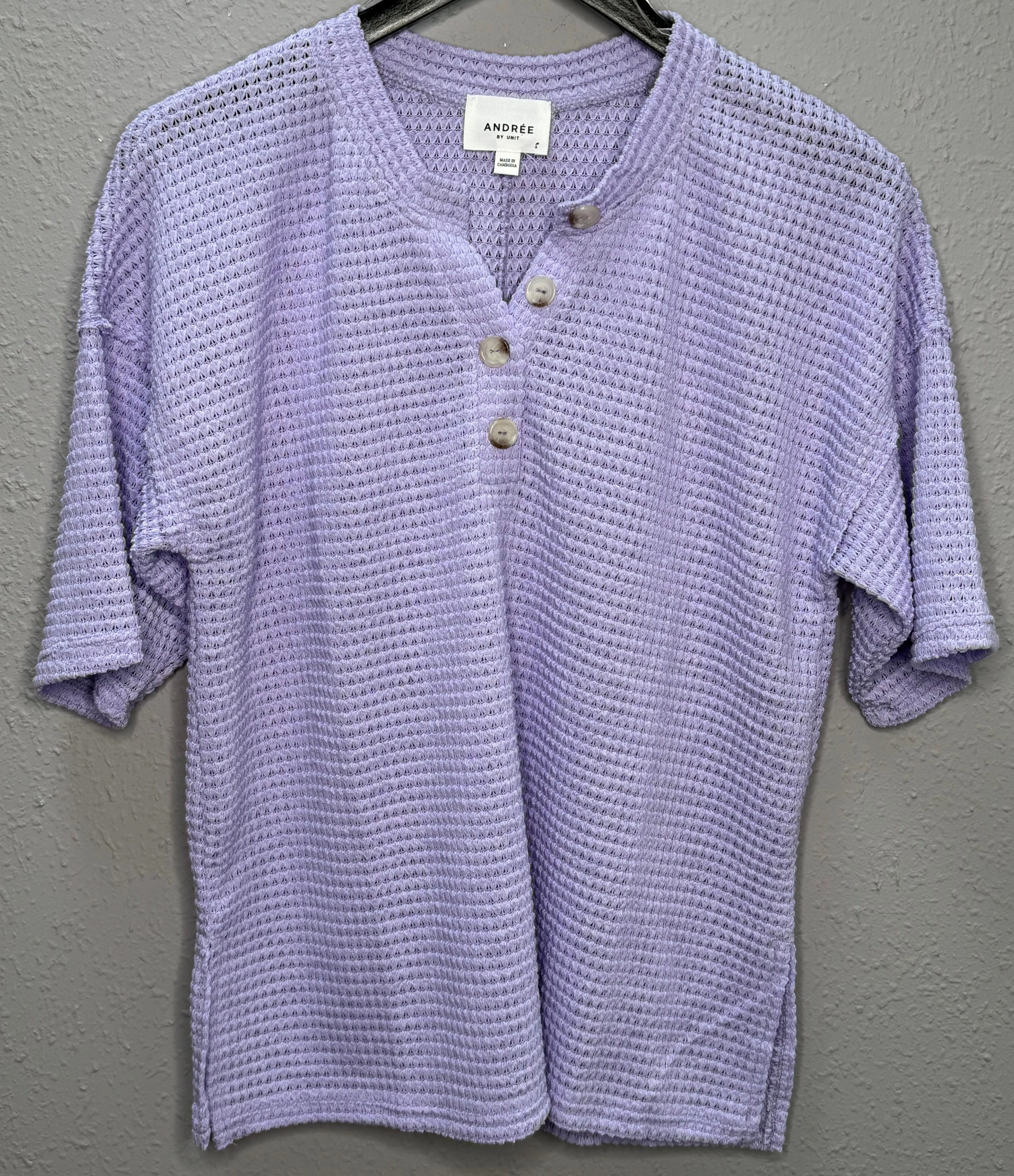 Crochet Knit Half Sleeve-Lilac