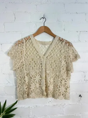 Crochet Short Sleeve Cardi