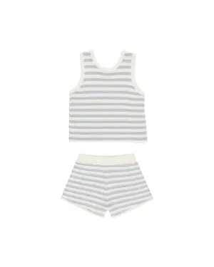 Crochet Tank Set || Blue Stripe