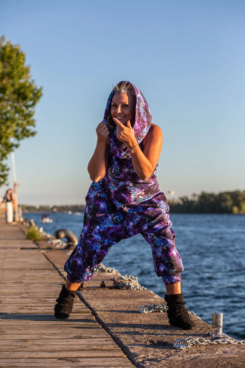 Cuddle Puddle Galaxy Romper-Purple