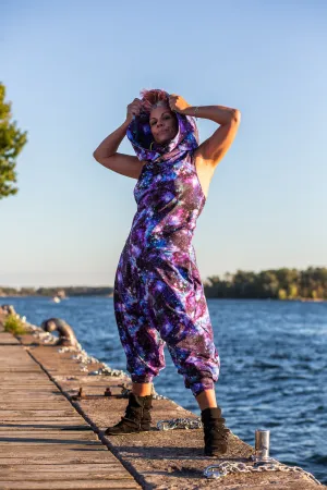 Cuddle Puddle Galaxy Romper-Purple