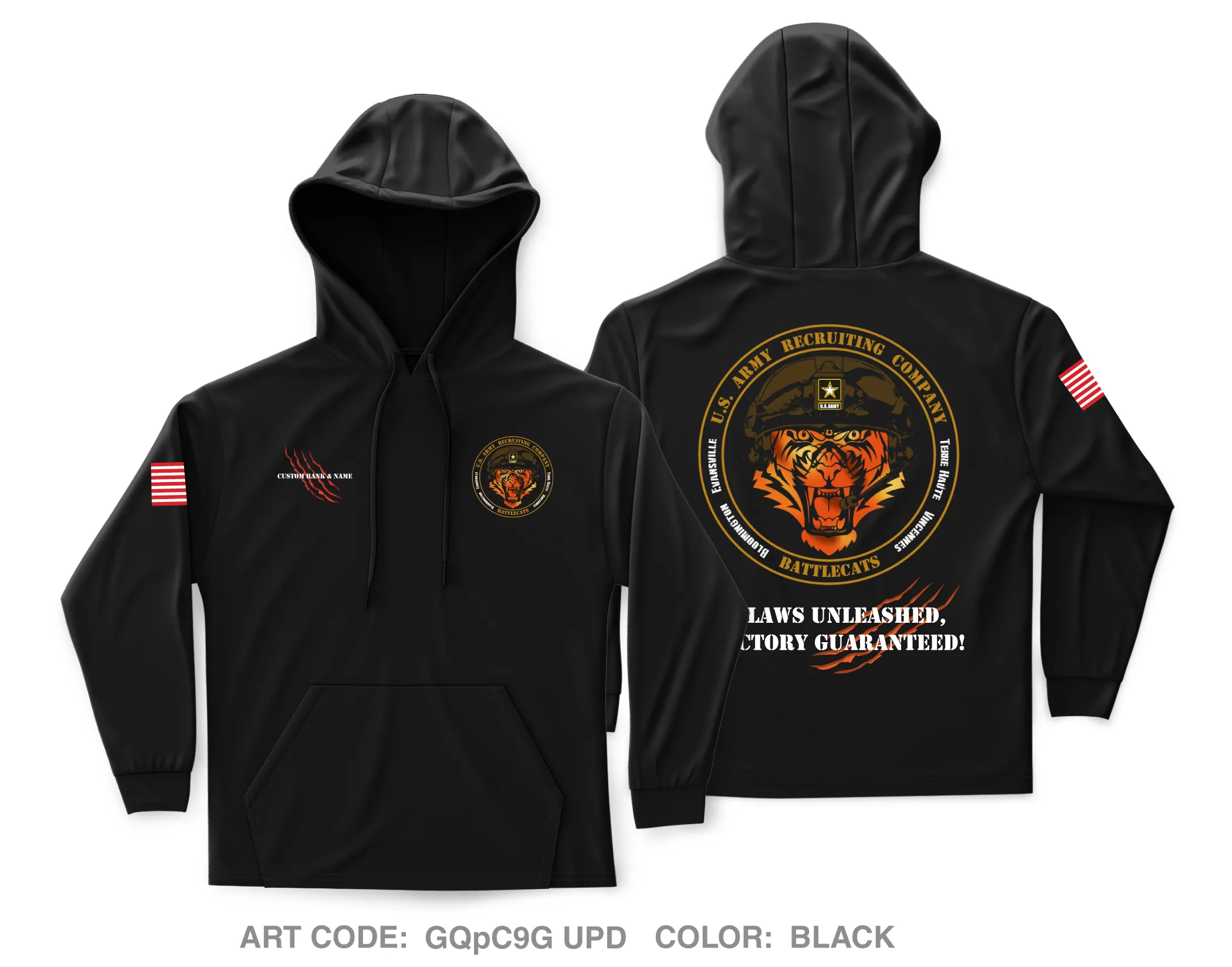 Custom Evansville Recruiting Company, BattleCats Core Men's Hooded Performance Sweatshirt - GQpC9G_UPD