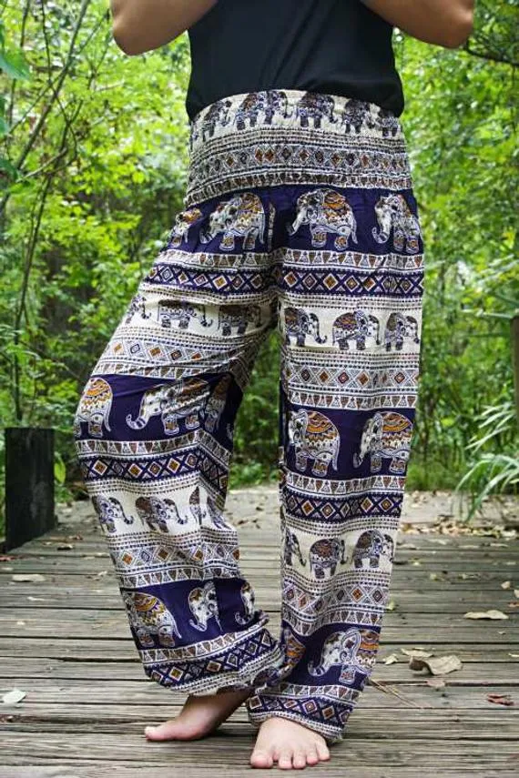 Dark Blue Elephant Pants