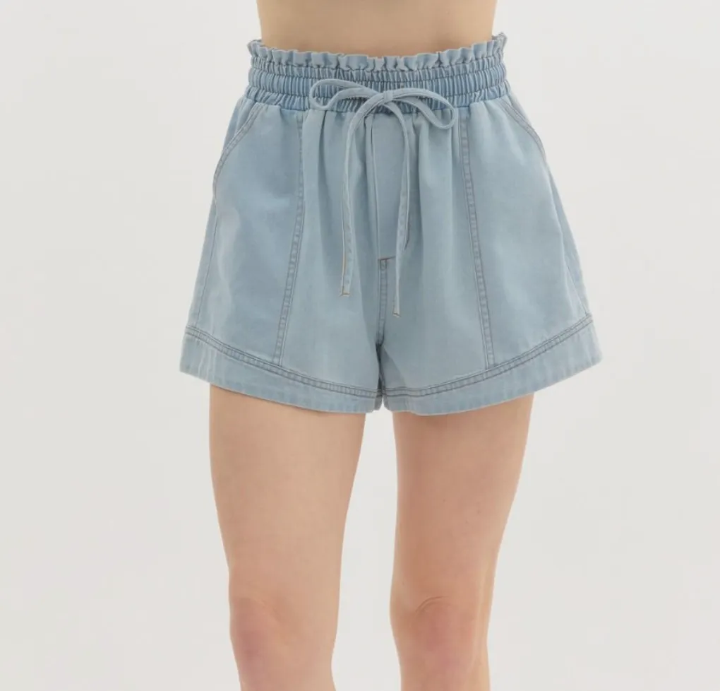 Denim High Waist Short